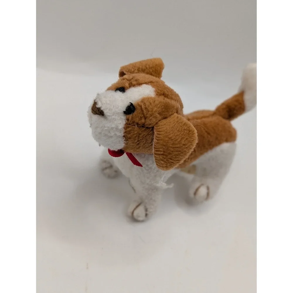 Vintage Applause Little‎ Loves Beagle Puppy Plush Dog Brown White Red Bow 52548